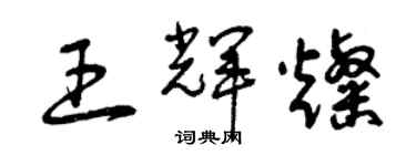 曾慶福王輝燦草書個性簽名怎么寫