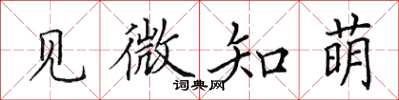 田英章見微知萌楷書怎么寫