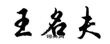 胡問遂王名夫行書個性簽名怎么寫