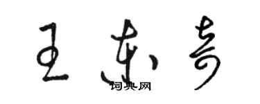 駱恆光王東奇草書個性簽名怎么寫