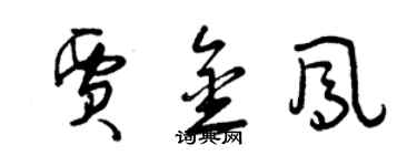 曾慶福賈金鳳草書個性簽名怎么寫