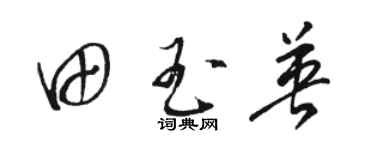 駱恆光田玉英草書個性簽名怎么寫