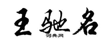 胡問遂王馳名行書個性簽名怎么寫