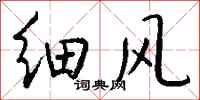 錢沛雲細風行書怎么寫