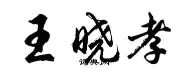 胡問遂王曉孝行書個性簽名怎么寫