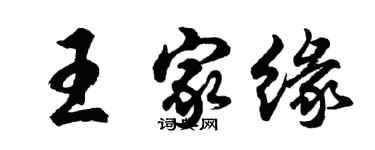 胡問遂王家緣行書個性簽名怎么寫