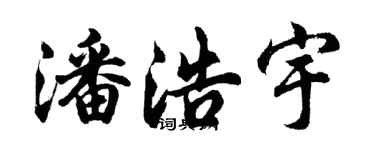 胡問遂潘浩宇行書個性簽名怎么寫