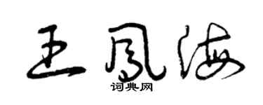 曾慶福王鳳海草書個性簽名怎么寫