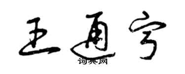 曾慶福王通寧草書個性簽名怎么寫