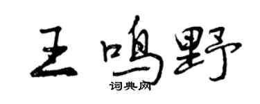 曾慶福王鳴野行書個性簽名怎么寫