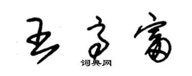 朱錫榮王高富草書個性簽名怎么寫