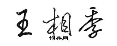 駱恆光王相季行書個性簽名怎么寫