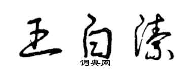 曾慶福王白潔草書個性簽名怎么寫