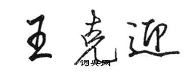 駱恆光王克迎行書個性簽名怎么寫