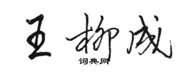 駱恆光王柳成行書個性簽名怎么寫