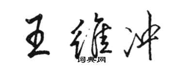 駱恆光王維沖行書個性簽名怎么寫