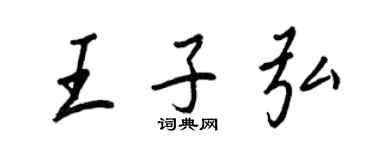 王正良王子弘行書個性簽名怎么寫