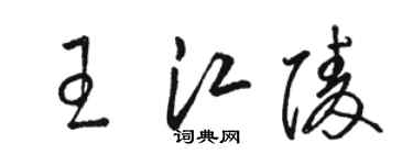 駱恆光王江陵草書個性簽名怎么寫