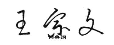 駱恆光王宗文草書個性簽名怎么寫