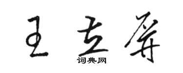 駱恆光王立屏草書個性簽名怎么寫