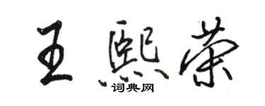 駱恆光王熙榮行書個性簽名怎么寫