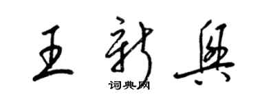 梁錦英王新興草書個性簽名怎么寫