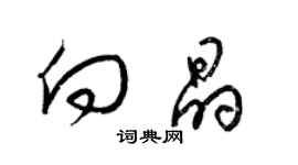 梁錦英向晶草書個性簽名怎么寫