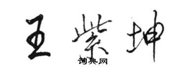 駱恆光王紫坤行書個性簽名怎么寫