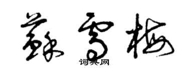 曾慶福蘇雪梅草書個性簽名怎么寫