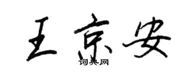 王正良王京安行書個性簽名怎么寫