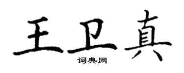 丁謙王衛真楷書個性簽名怎么寫