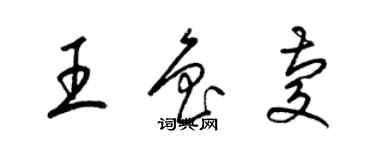 梁錦英王魯慶草書個性簽名怎么寫