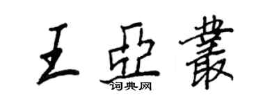 王正良王亞叢行書個性簽名怎么寫