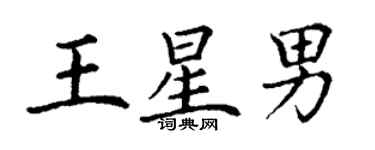 丁謙王星男楷書個性簽名怎么寫