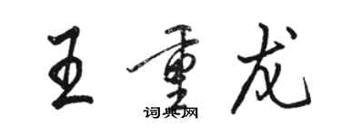 駱恆光王重龍行書個性簽名怎么寫