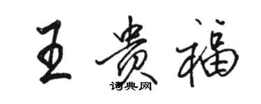 駱恆光王貴福行書個性簽名怎么寫