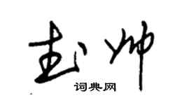 朱錫榮武帥草書個性簽名怎么寫