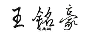駱恆光王銘豪行書個性簽名怎么寫