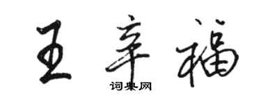 駱恆光王辛福行書個性簽名怎么寫