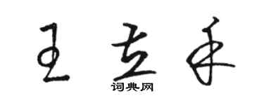 駱恆光王立禾草書個性簽名怎么寫