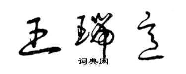 曾慶福王瑞意草書個性簽名怎么寫