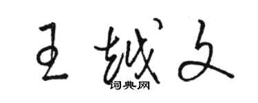 駱恆光王越文草書個性簽名怎么寫