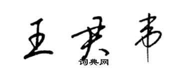 梁錦英王君韋草書個性簽名怎么寫