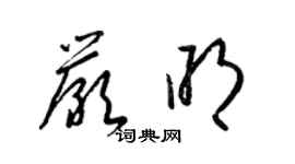 梁錦英嚴明草書個性簽名怎么寫