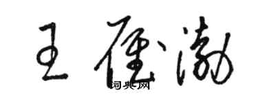 駱恆光王雁渤草書個性簽名怎么寫