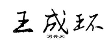 曾慶福王成環行書個性簽名怎么寫