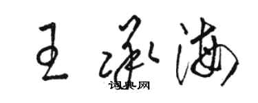 駱恆光王承海草書個性簽名怎么寫