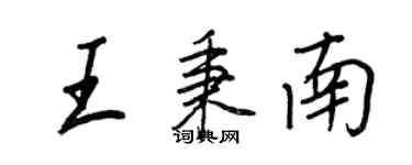 王正良王秉南行書個性簽名怎么寫