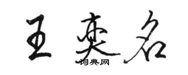 駱恆光王奕名行書個性簽名怎么寫