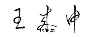 駱恆光王來申草書個性簽名怎么寫